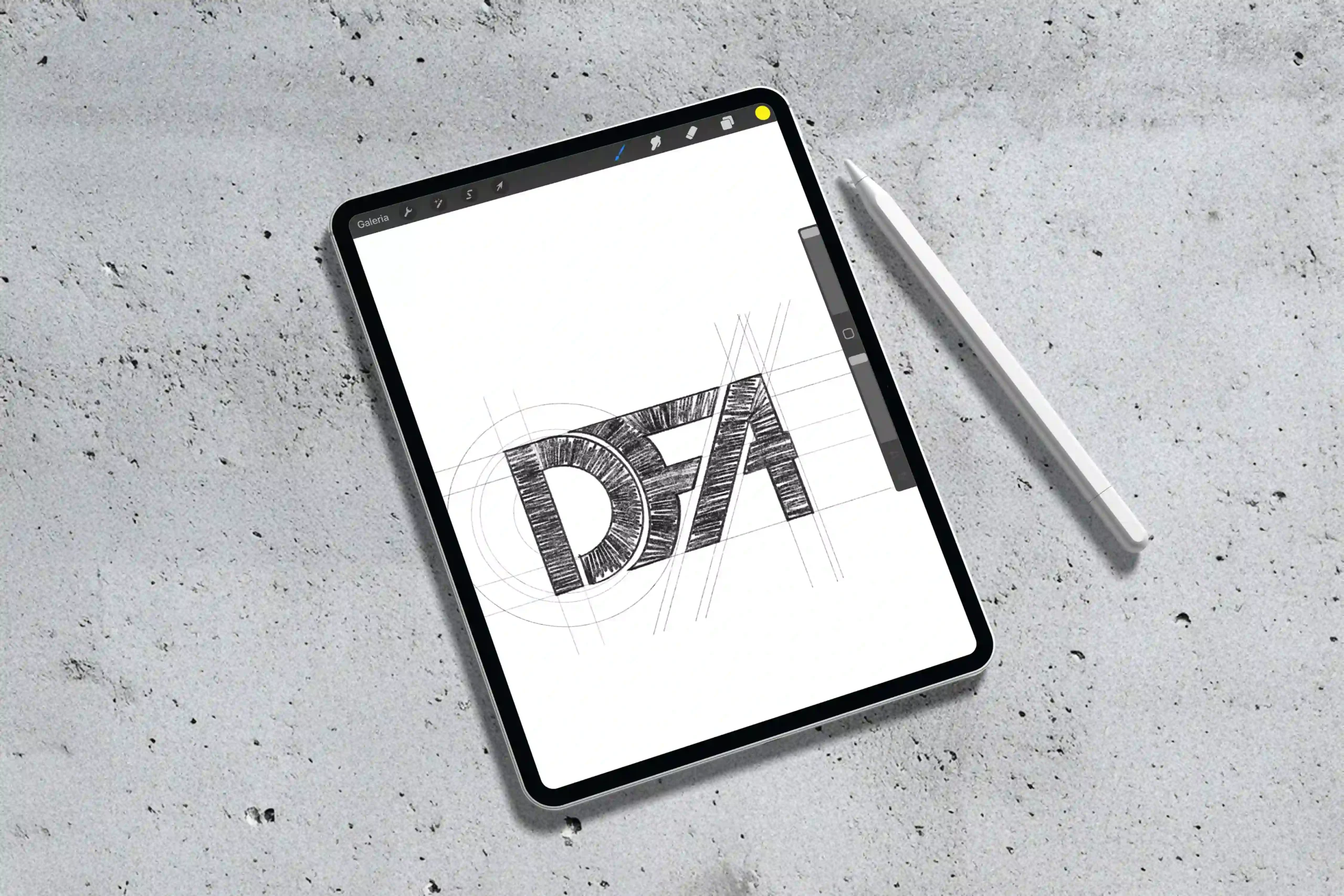 Proces powstawania logo dfa.