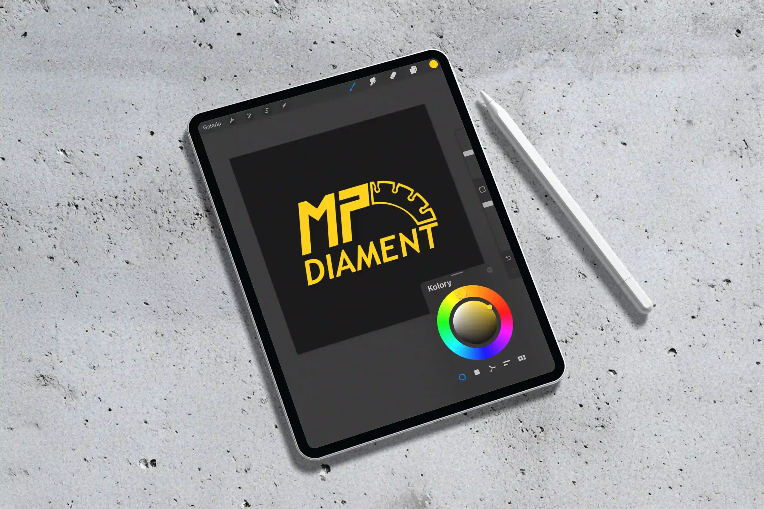 logo mp diament wykonane przez magma studio - proces projektowania